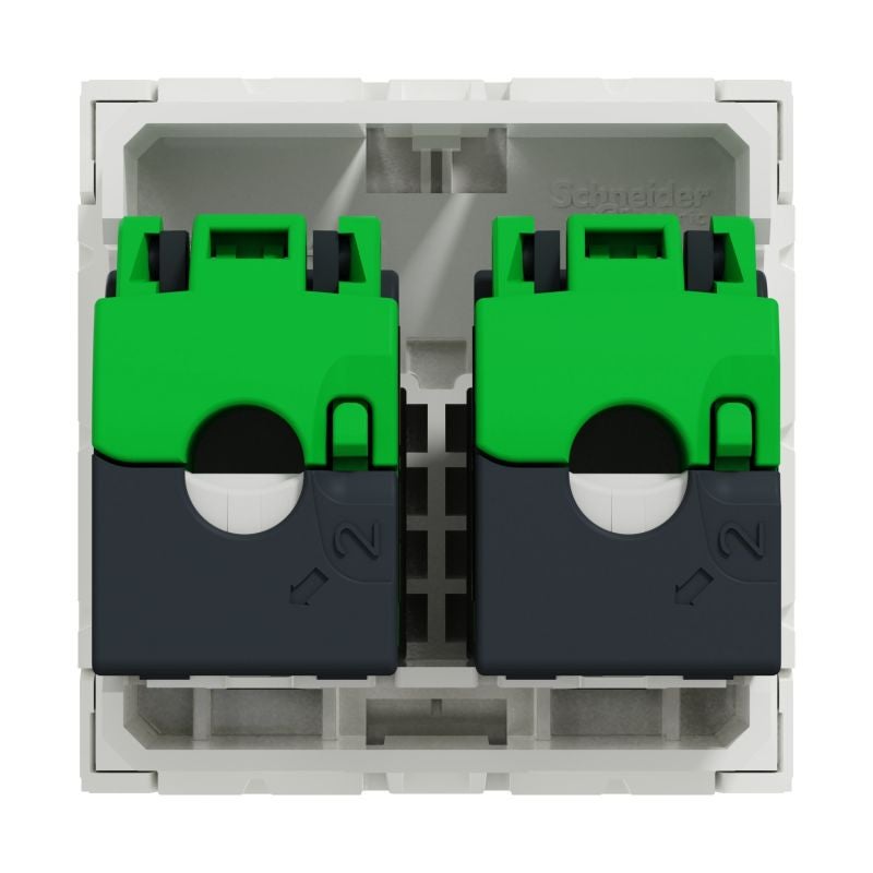 Double prise RJ45 Unica - Cat.6 STP - 2 modules - Blanc - 3