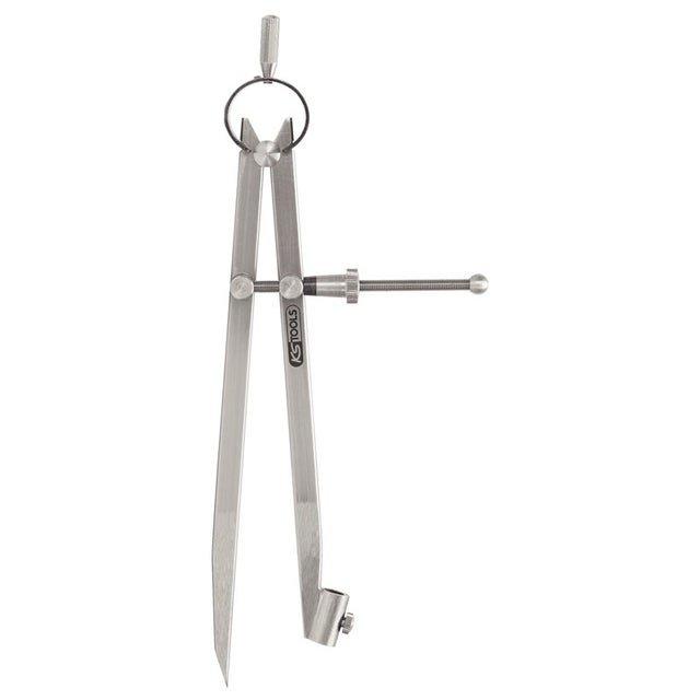 Compas porte crayon KS, L,200mm, ouv,200mm-acier carbone bruni- pointe trempée