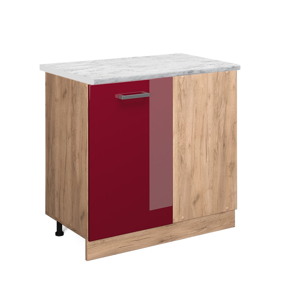 Vicco Szafka narożna R-Line, Czerwony połysk, 86 cm BR Marmur