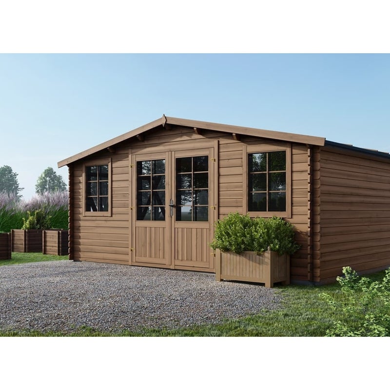 Domek ogrodowy ALTANKA 20 m2 - 5x4 m - 28 mm, drewniany, impregnowany, DOM566, 1szt.