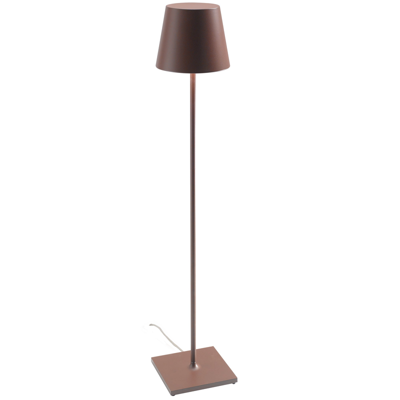 Lampa podłogowa Poldina Corten 230V z wtyczką 28x150cm – nowoczesny design aluminiowy