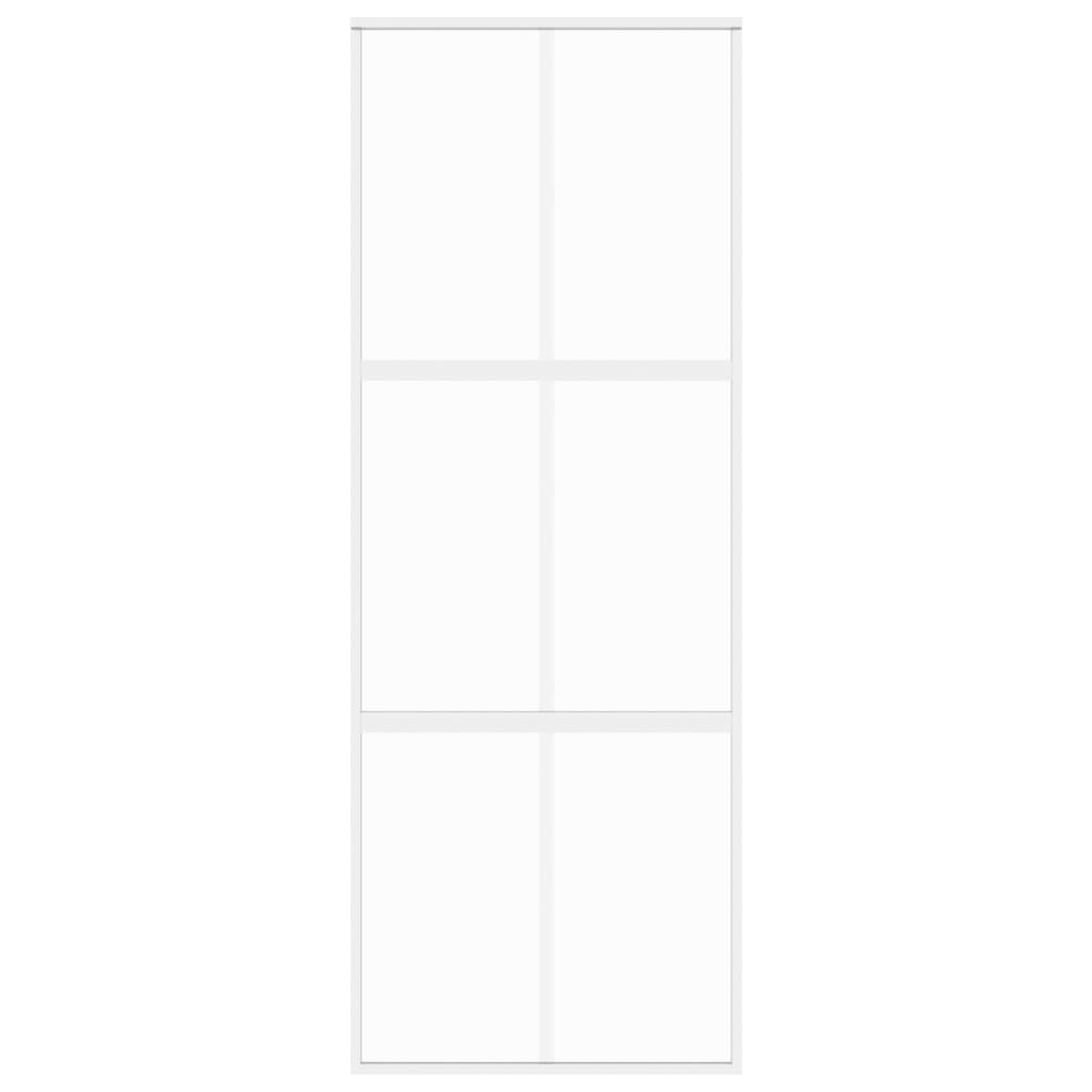 Puerta corredera | Puerta de la cocina vidrio templado y aluminio blanca 76x205 cm CFW31130 - 4
