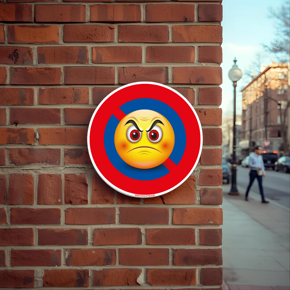 Panneau signalisation smiley pas content, Diamètre 350 mm (ø 35 cm ...
