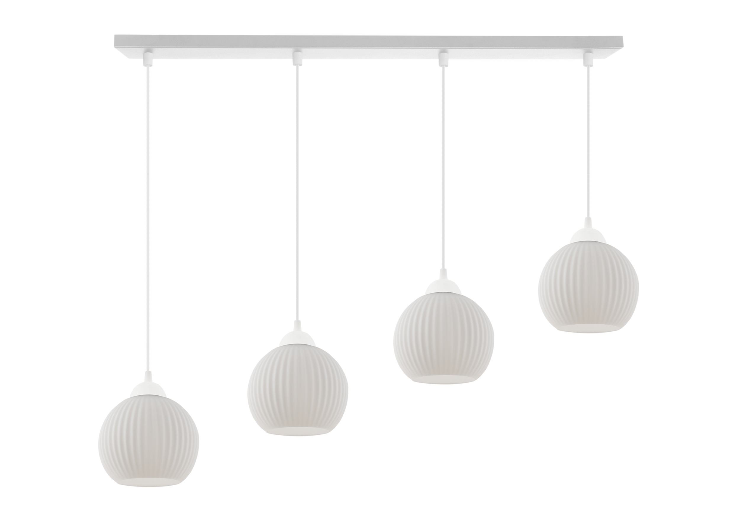 Lampa sufitowa wisząca Riffle loft 4xE27 klosz kula biała Light Home LH