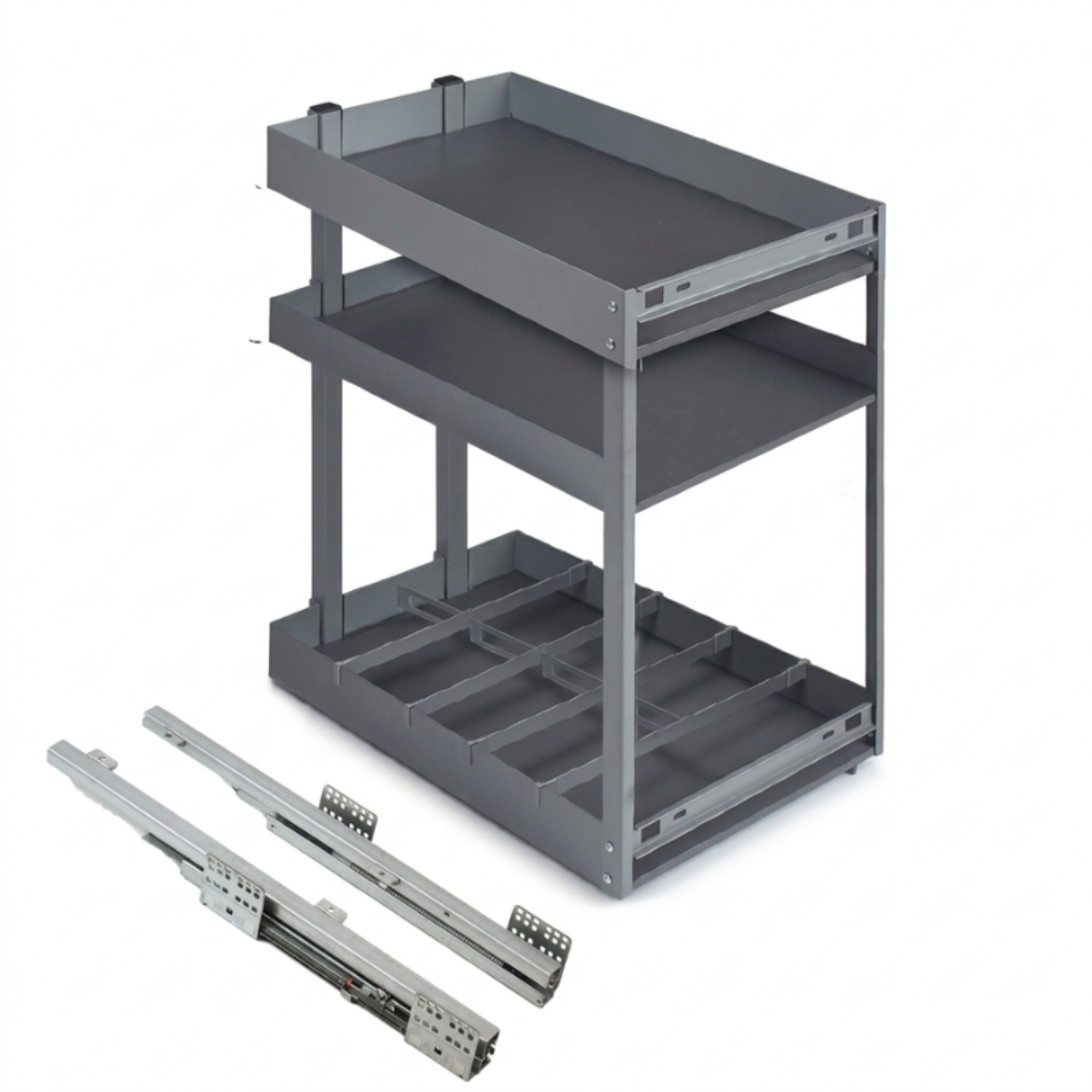 Botellero extraíble neo system grafito para mueble cocina 80x40 cm | organizador con cierre suave y extracción total