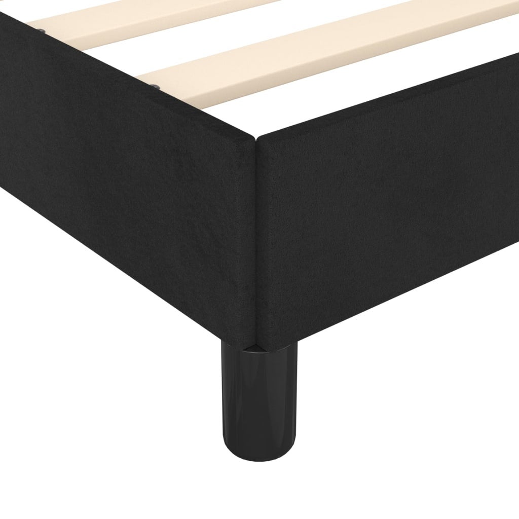 Cadre de lit sans matelas noir 100 x 200 cm en velours - 8
