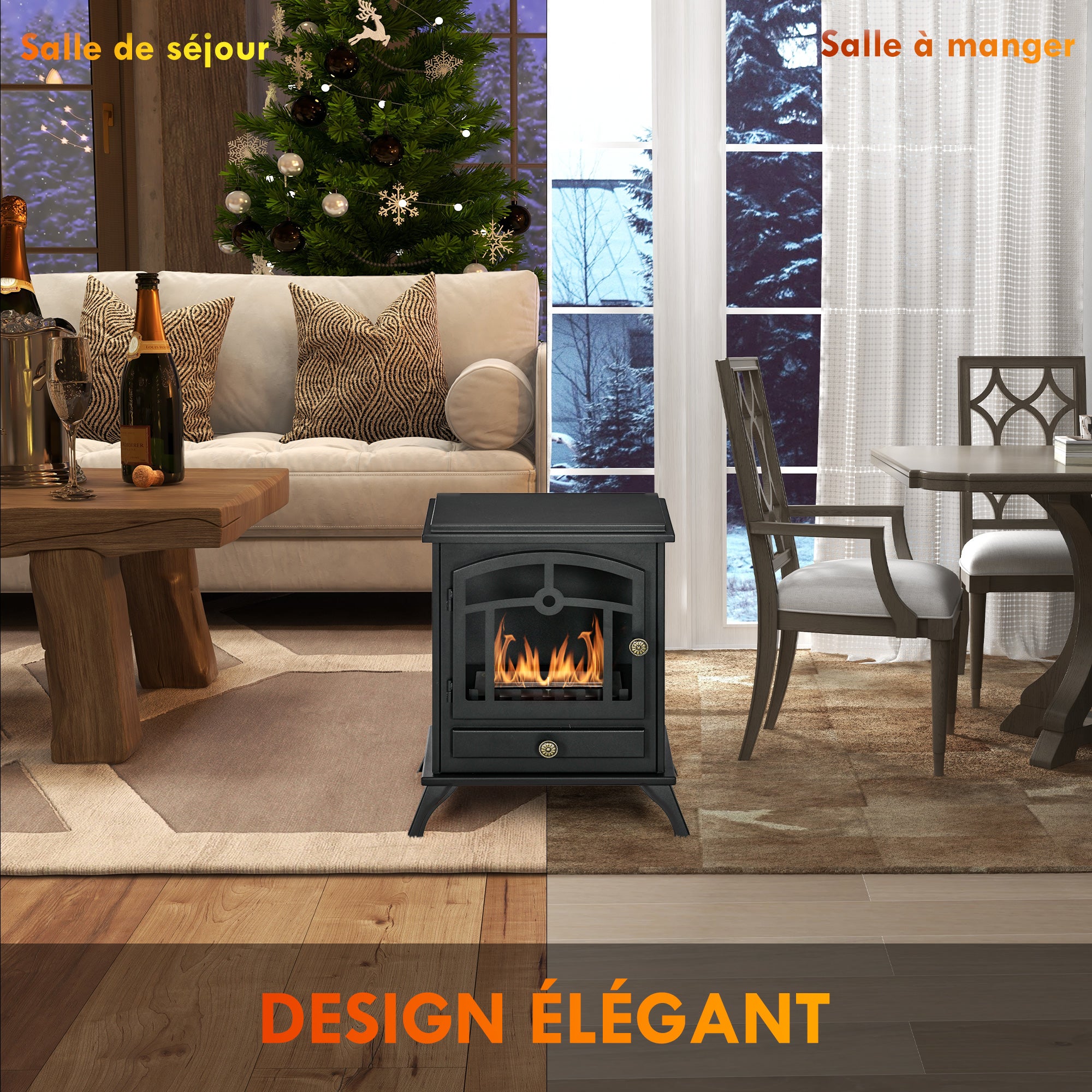 Cheminée bioéthanol sur pied Acier HOMCOM - 6