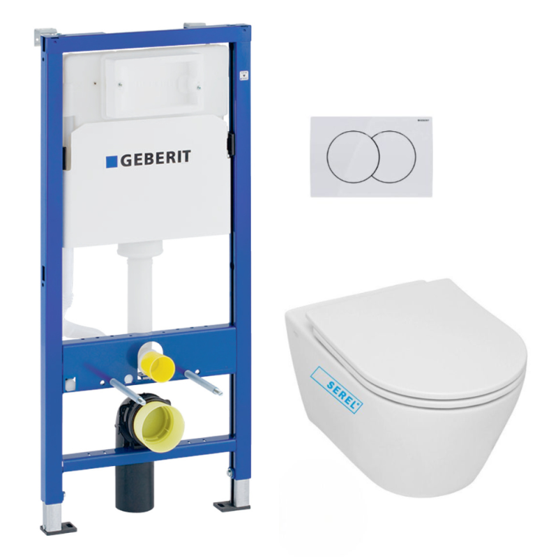 Pack WC Bati-support Geberit + WC sans bride Serel SP26 | Leroy Merlin