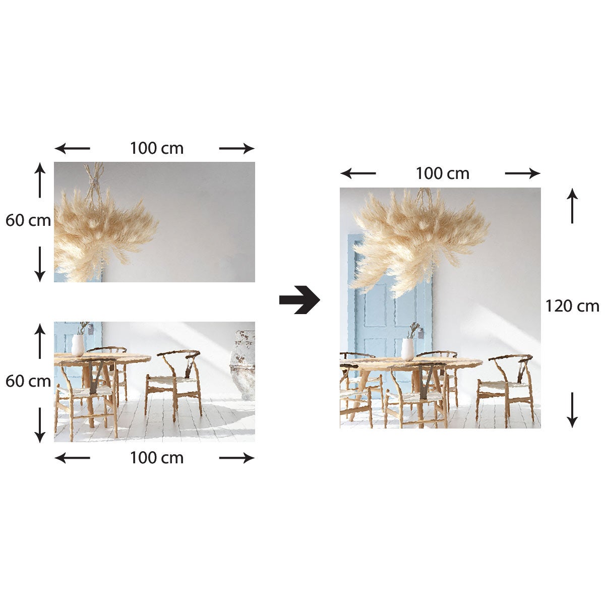 Sticker miroir géant 1,20 x 1 mètre - 2 pièces de 60 cm x 1 mètre 100 x 120 cm - Autocollants stickers adhésifs effet miroir - 5
