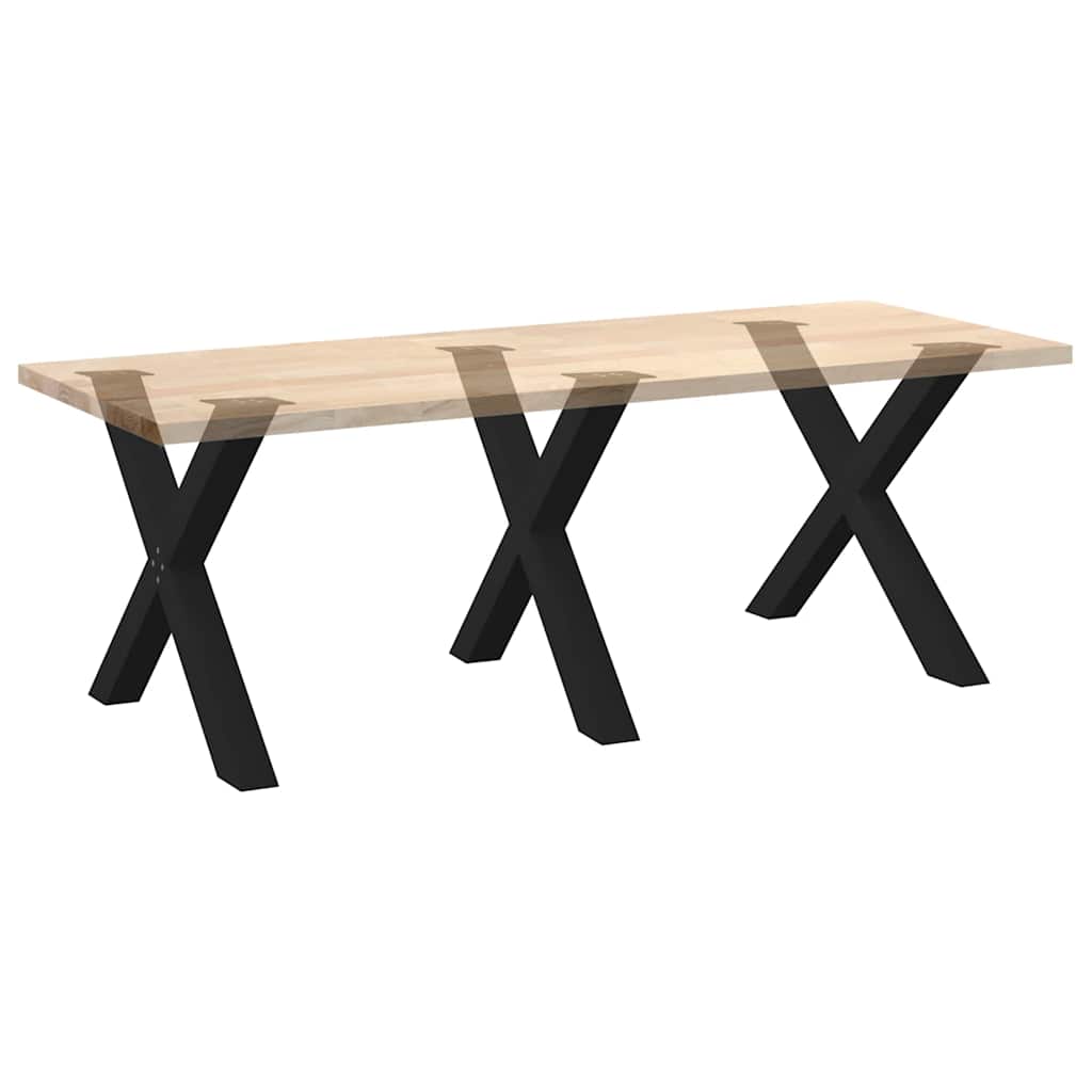 Maison Exclusive - Pieds de table à manger en forme de X, 3 pièces, noir, 90 x (72-73) cm, acier - 8