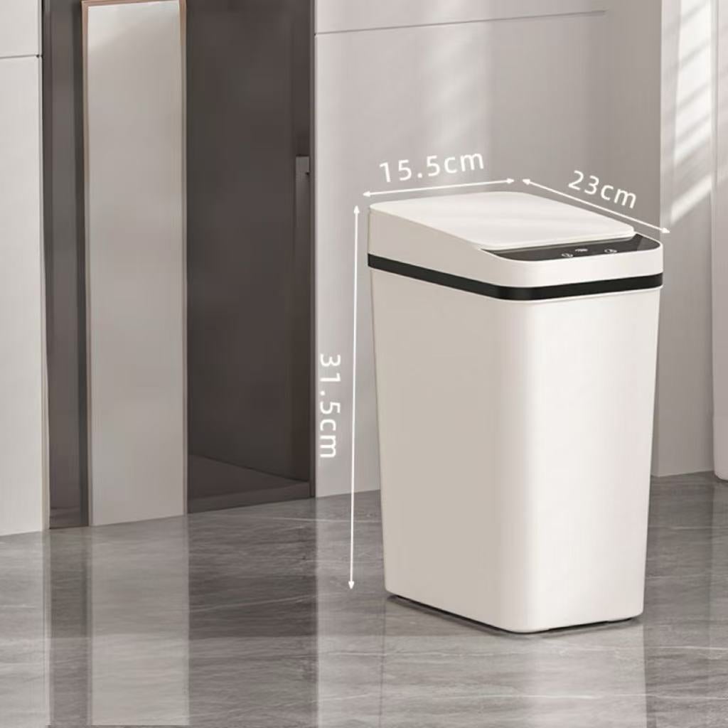 Poubelle anti-odeurs avec couvercle, 12 L, panier à déchets à capteur intelligent, baril d'emballage de salle de bain, pour salle de bain et salon - 7