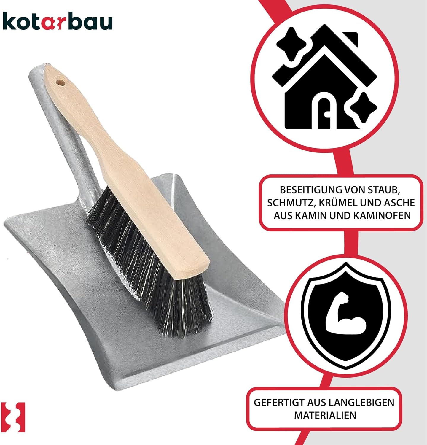 Scopetta e paletta con manico in acciaio zincato - KOTARBAU - 5