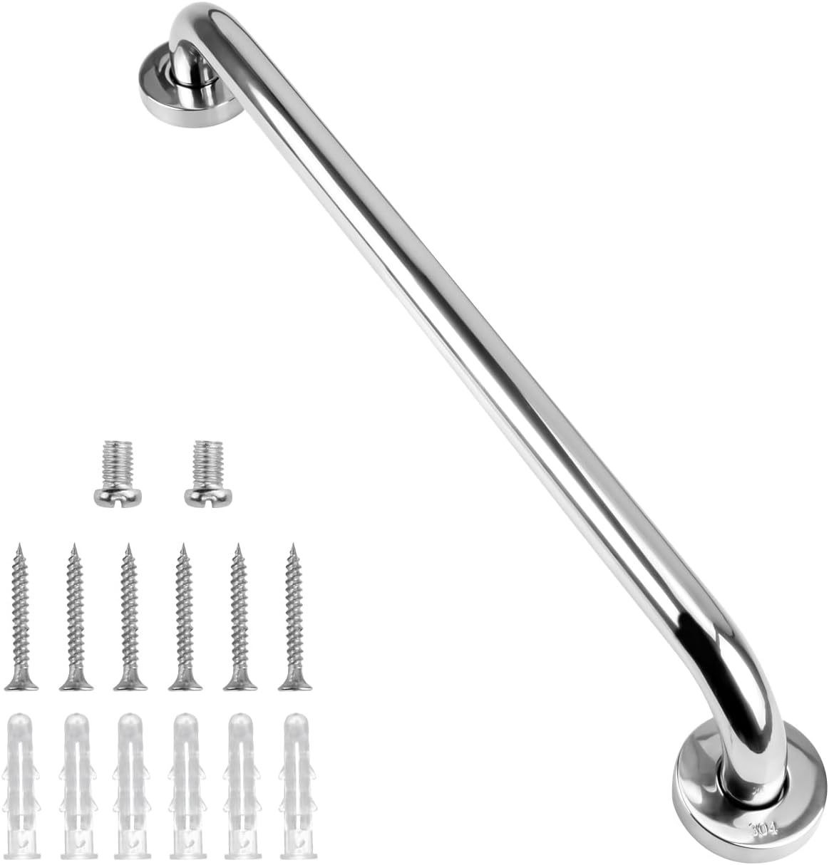 Uchwyt prysznicowy ze stali nierdzewnej, odpowiedni dla osób starszych, niepełnosprawnych, dzieci i kobiet w ciąży, srebrny, 50 cm