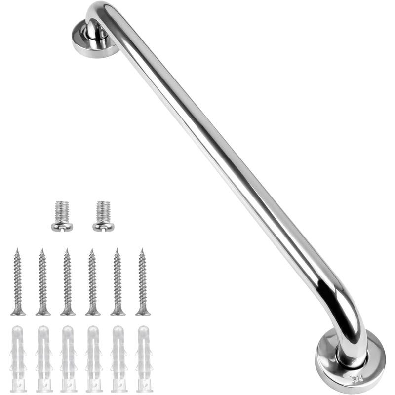 Uchwyt prysznicowy ze stali nierdzewnej, odpowiedni dla osób starszych, niepełnosprawnych, dzieci i kobiet w ciąży, srebrny, 50 cm