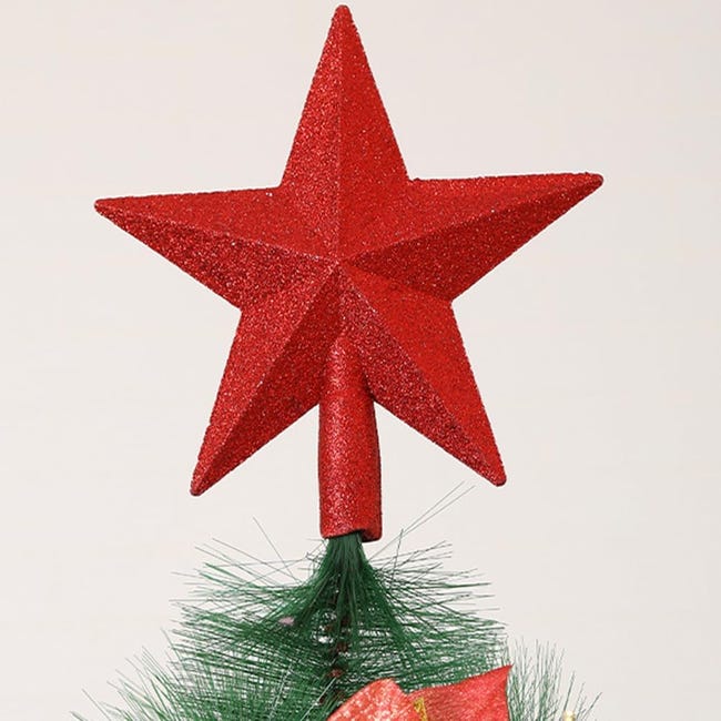 Puntale Albero Natale stella glitter rosso | vendita online su Puntale Albero Natale stella glitter rosso | vendita online su
