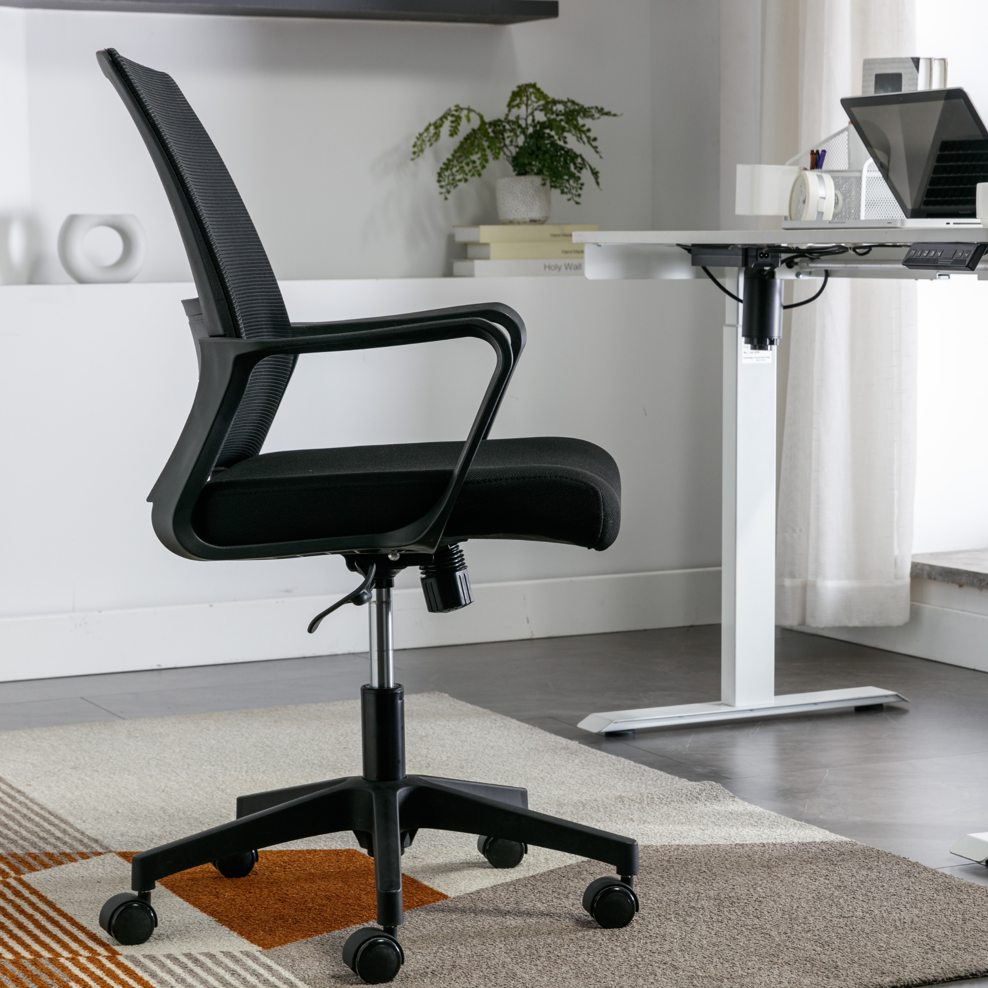 Chaise de Bureau Ergonomique Support Lombaire, Ajustable et Respirant, Noir - ZIK - 10