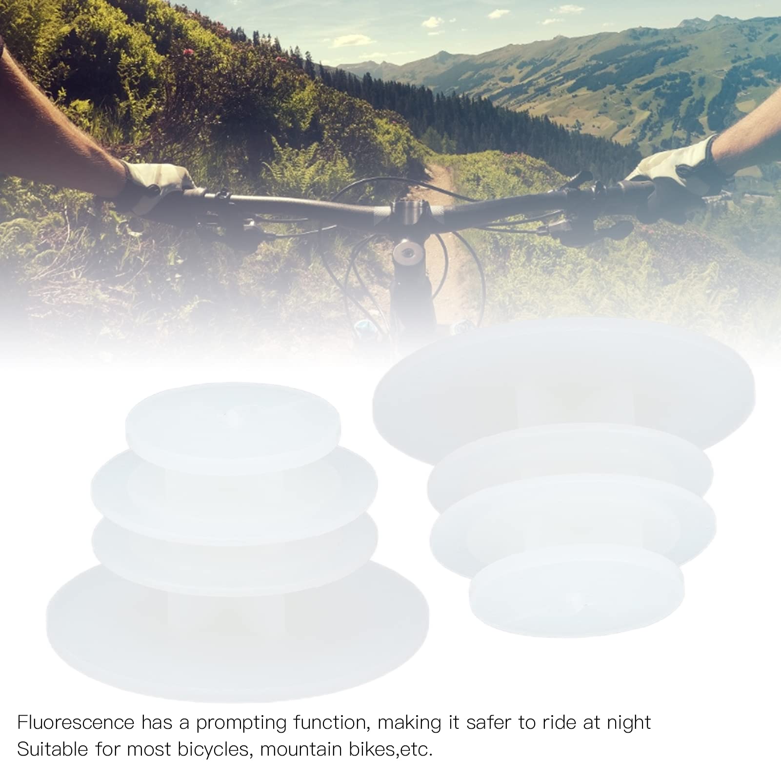 2pcs tampas de extremidade de plástico de bicicleta plugues de extremidade fluorescentes de pouco peso para ciclismo - 2