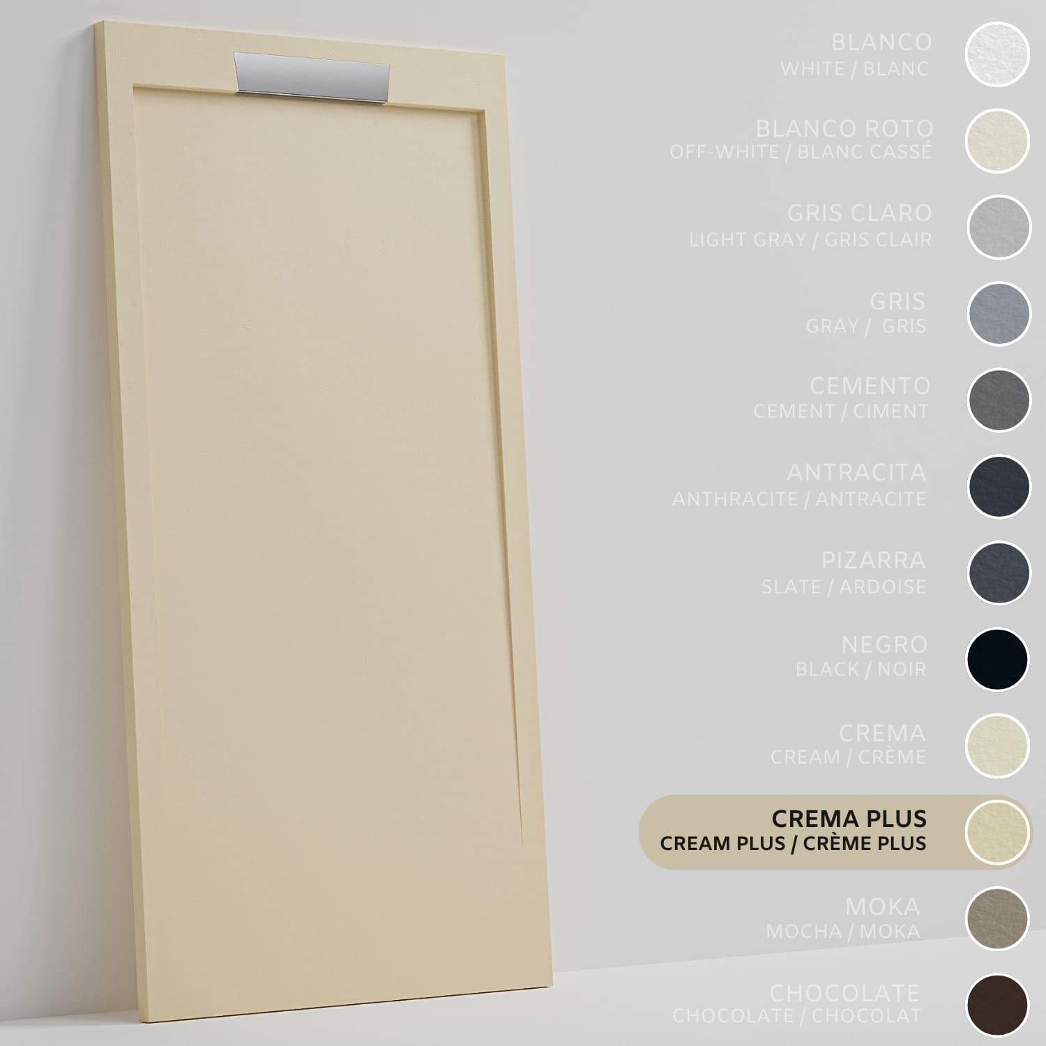 SOULHOME Brodzik prysznicowy– Żywica– Gel Coat– Gładka/Kamienna tekstura – Antypoślizgowy – intensywnie kremowy- 130x80- Niski 3cm– Elegancki