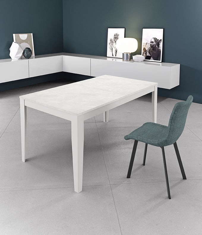 Duży - Stół rozkładany (156/316 x 90 cm) z białej melaminy