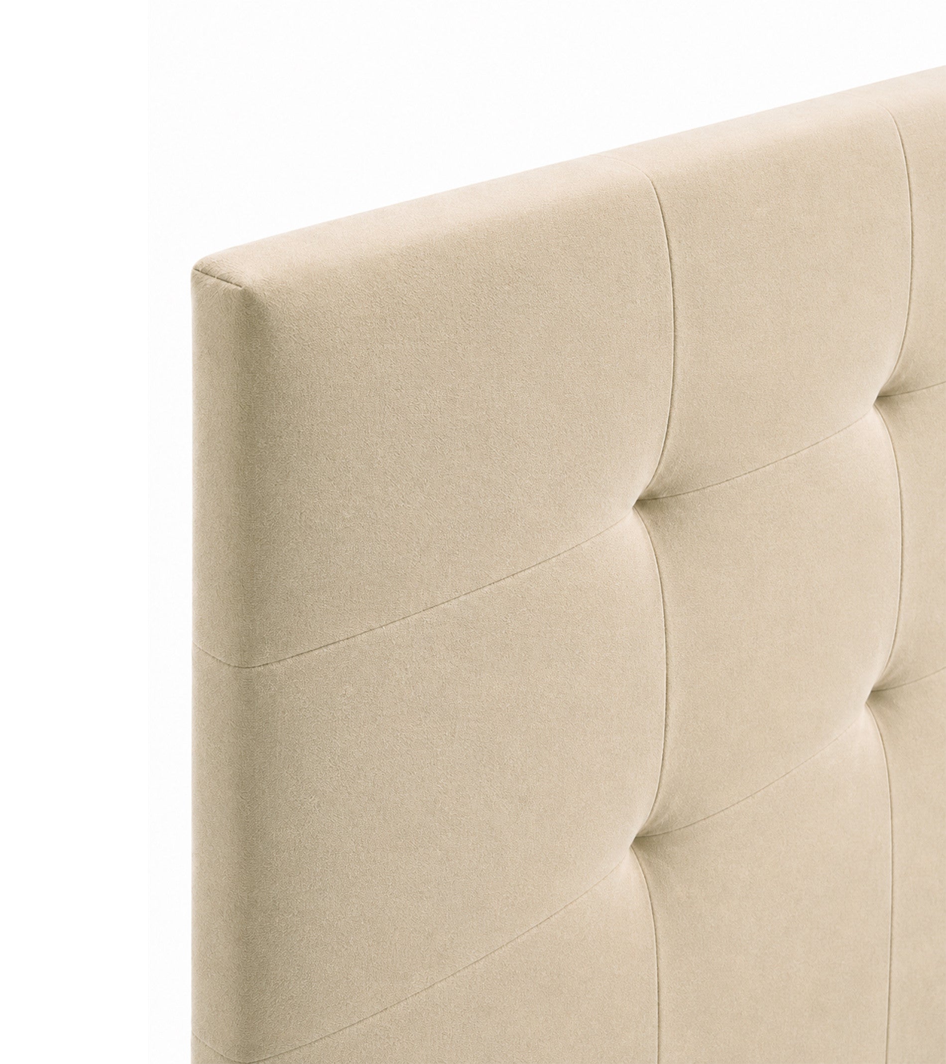 Cabecero de cama OLSON tapizado en tela beige, cama doble 150 cm - 4