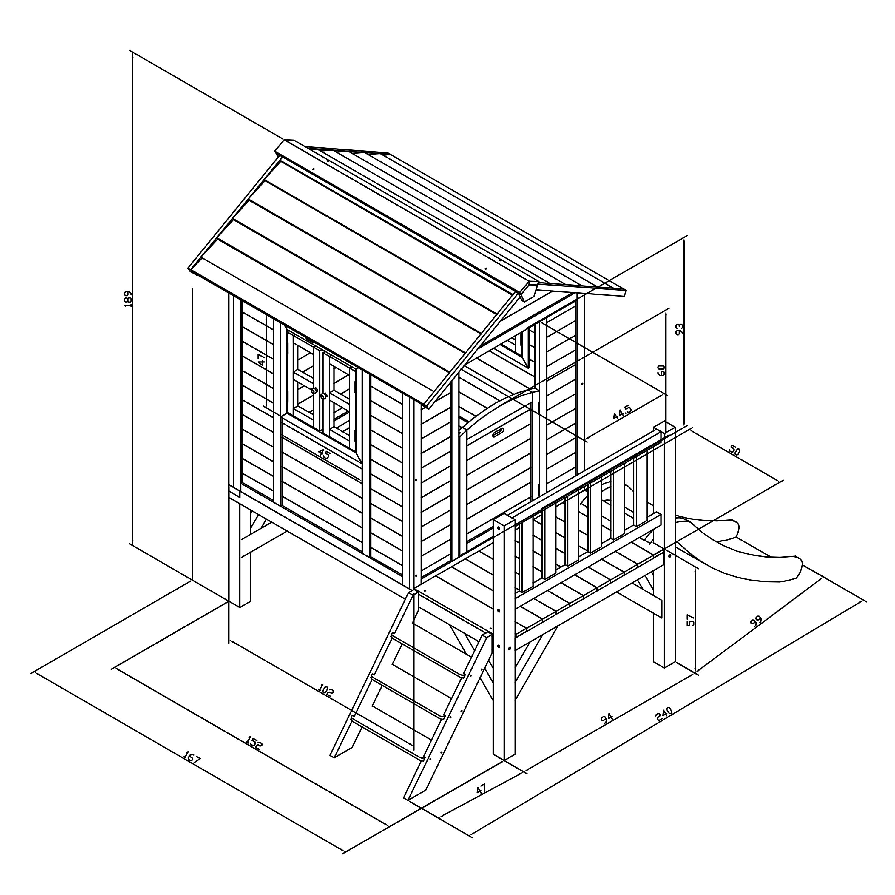 Axi Maison Enfant Beach Lodge Xl En Rouge Avec Toboggan En Gris | Maison De Jeux En Bois Ffc Pour Les Enfants | Maisonnette / Cabane De Jeu Pour Le - 3