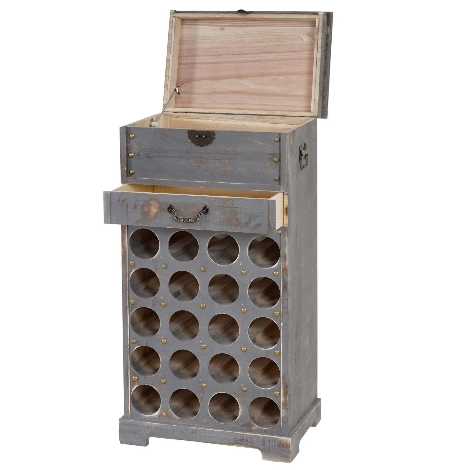 Botellero para 20 botellas gris envejecido 94x48x31cm eta04030