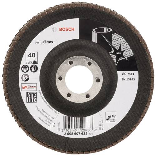 Tarcza lamelkowa Bosch Best for Inox 125 22,23 40 kątowa talerz z włókna szklanego - 2608607638