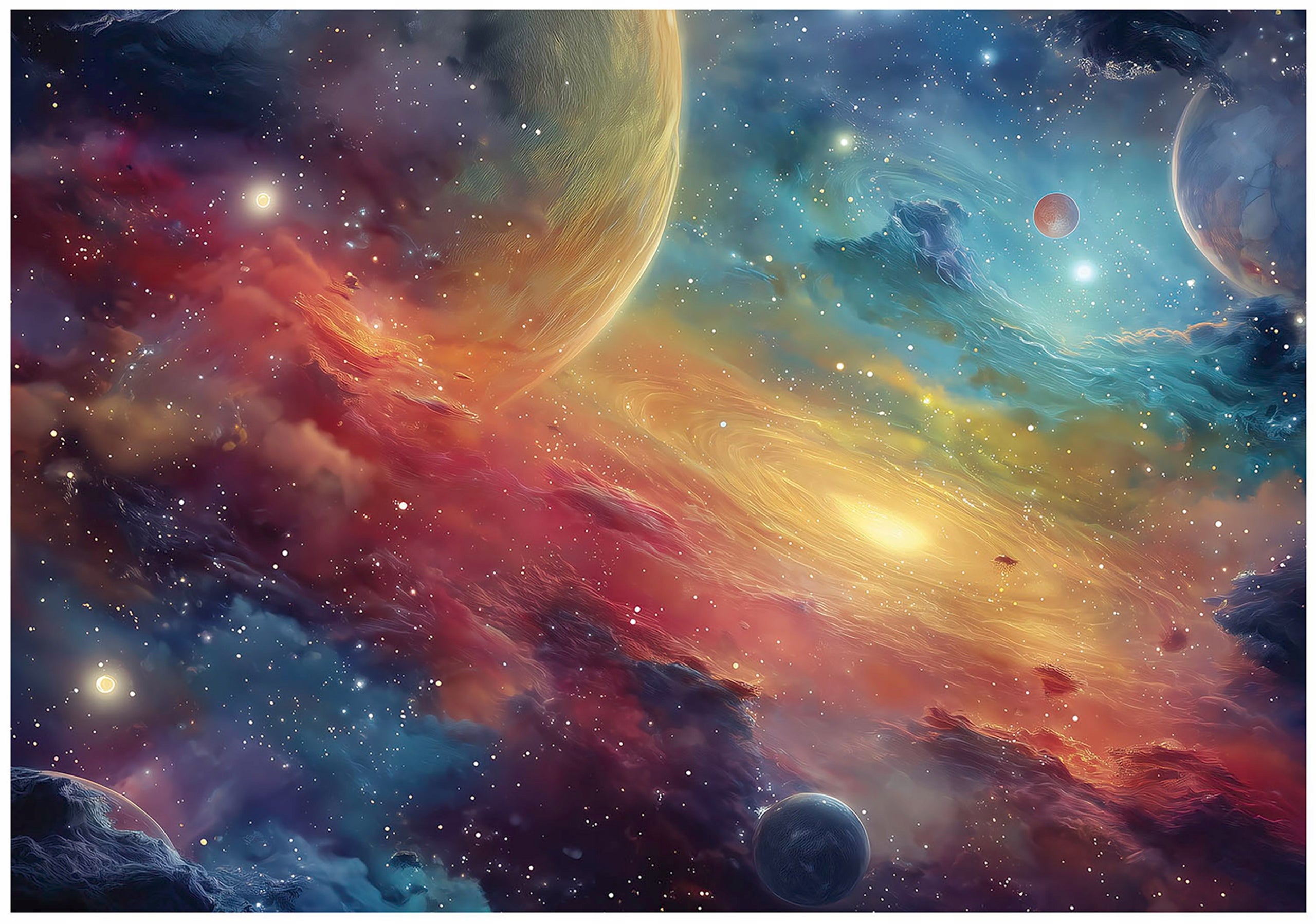 FOTOTAPETA DLA DZIECI KOSMOS PLANETY TAPETA DO POKOJU DZIECIĘCEGO 350x250