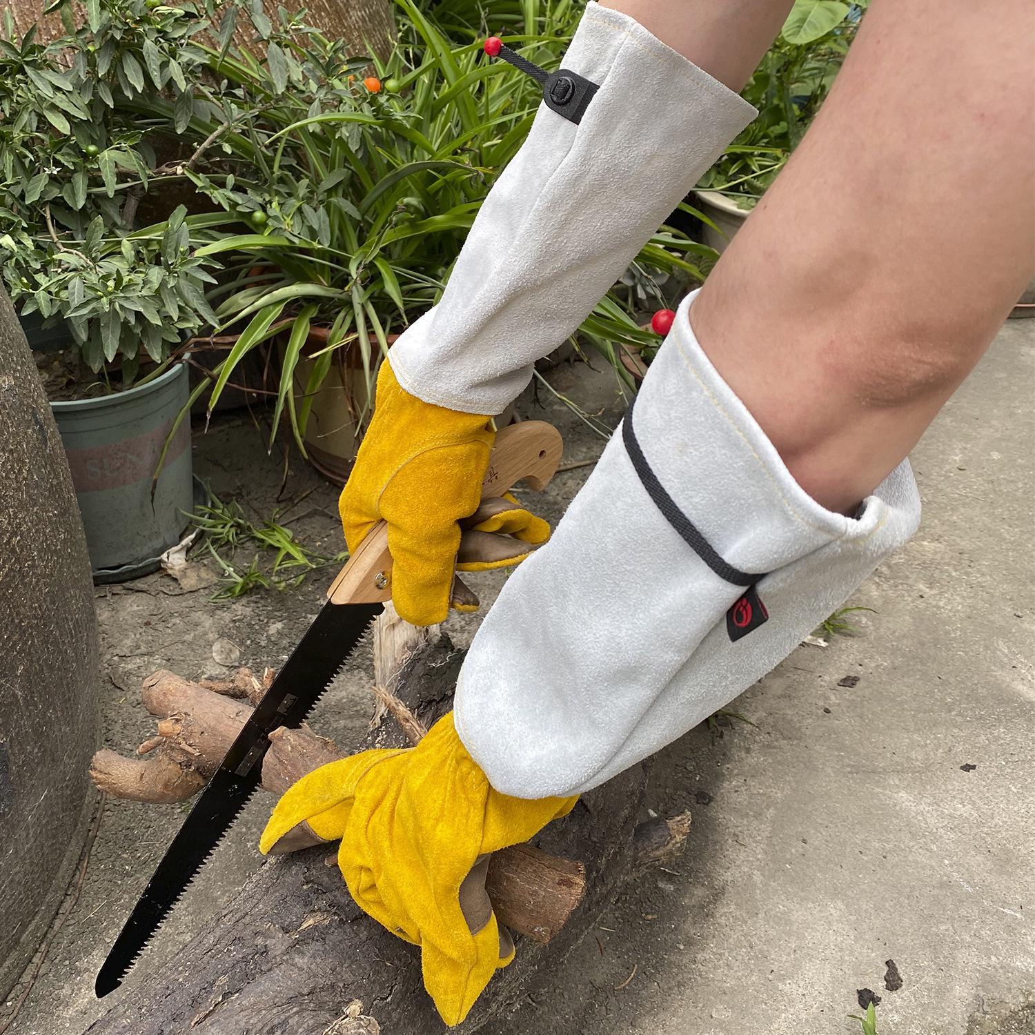 Gants de jardinage XL Gants de travail en cuir pour femmes/hommes - Outils de jardinage cadeaux Gants résistants aux coupures - 2