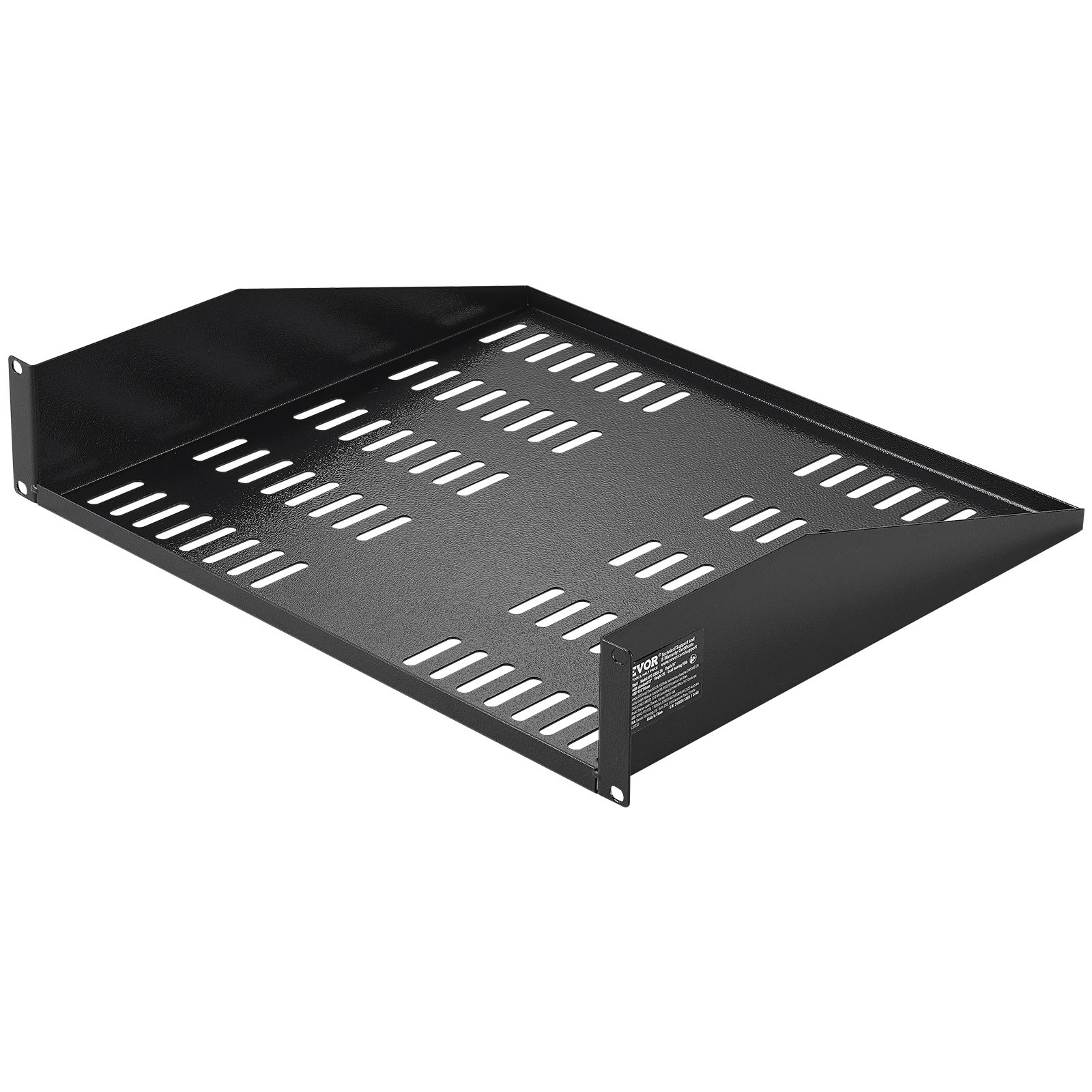 Polka serwerowa 2U VEVOR 19 cali metal Q235 wentylowana do szafy rack 50 lb do serwerowni biura