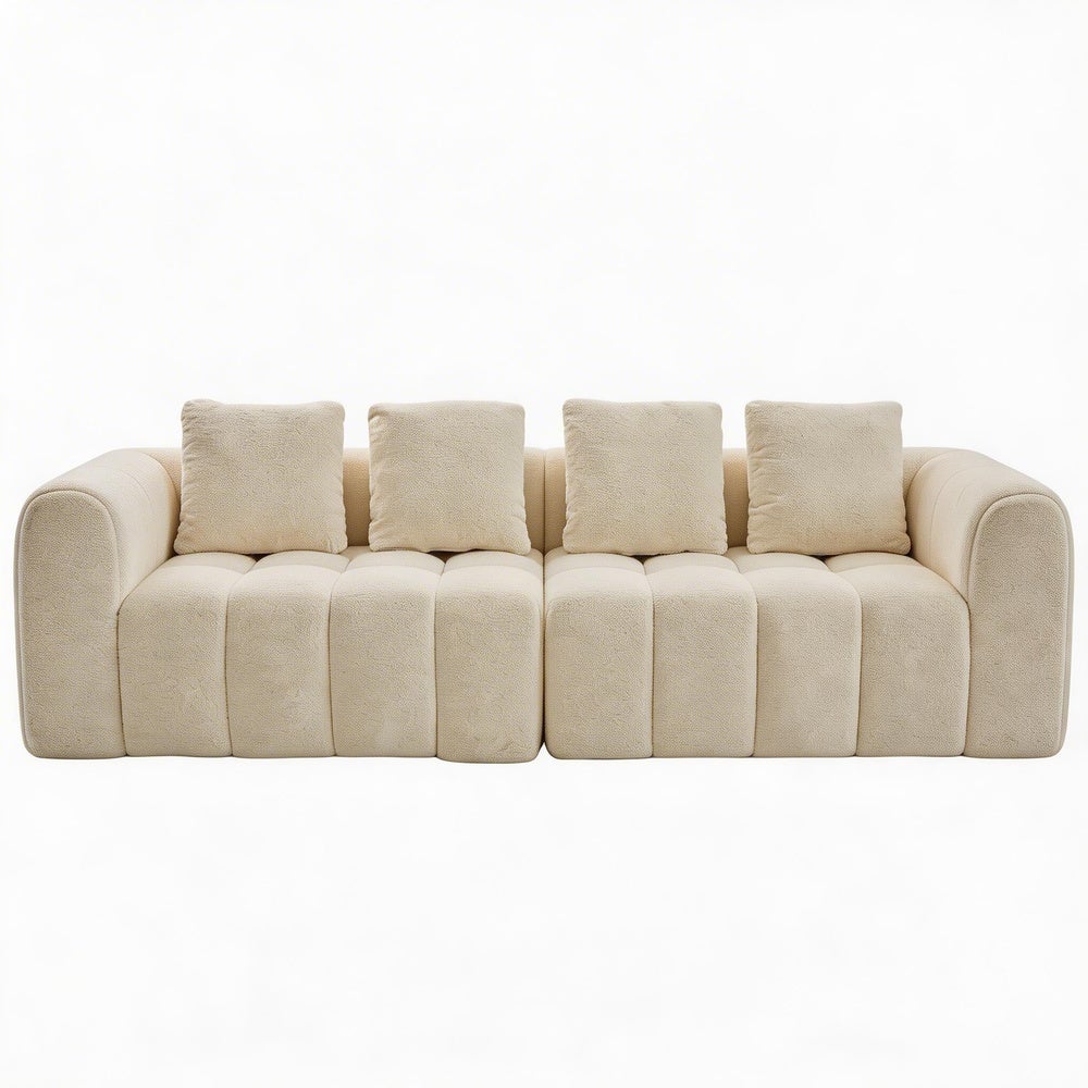 Canapé 3 places compact tissu accoudoirs pour salon - 260x94,5x80 cm - 2