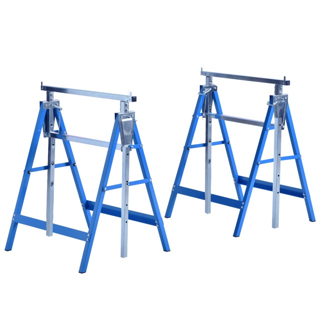Cavalete Telescópico HOMCOM Azul Aço Q195 68x58x130cm