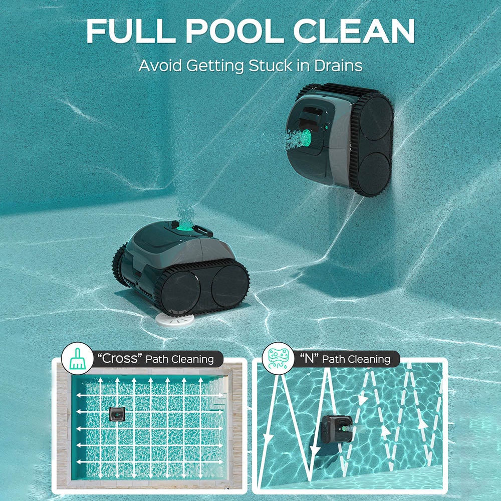 Robot Nettoyeur de Piscine Sans Fil WYBOT C1 - Autonomie 150min - Escalade Parois - Navigation Intelligente & Contrôle App - Piscine Jusqu'à 150m² - 4