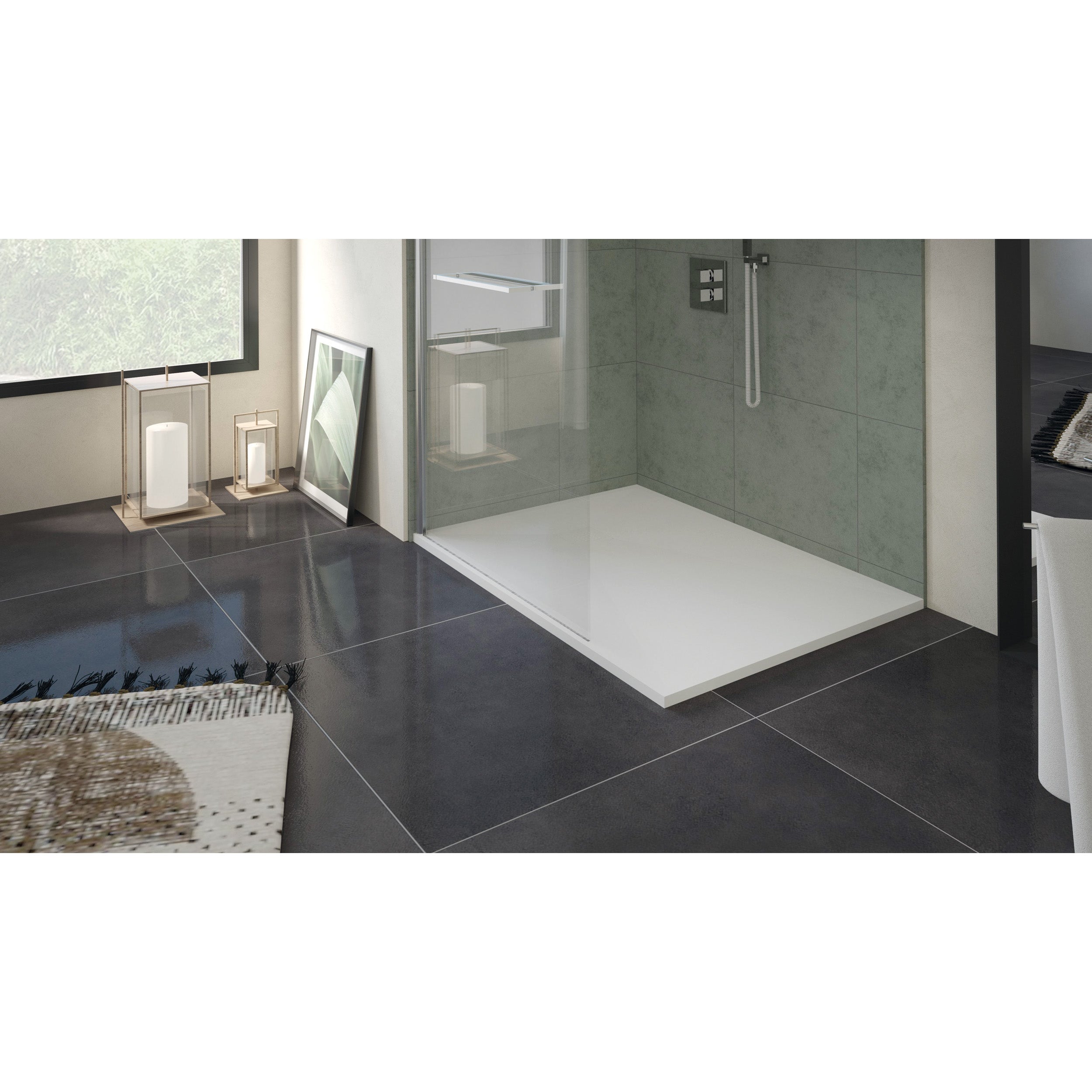 Plato de ducha nola 3 - puede cortarse - 70x180x3cm - resina - blanco - tapûn