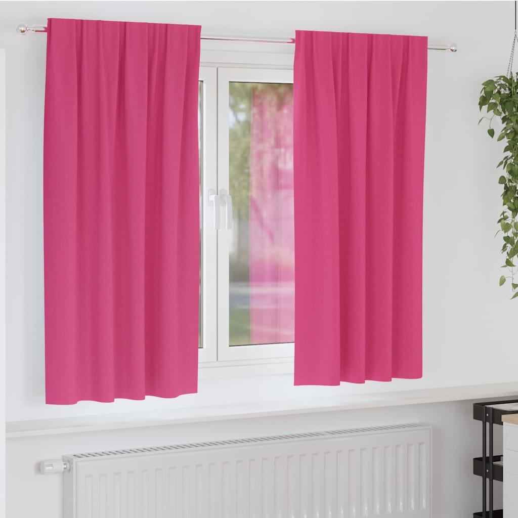 Firany blackout z kółkami 2 pcs Jasnoróżowy 175 x 140 cm vidaXL