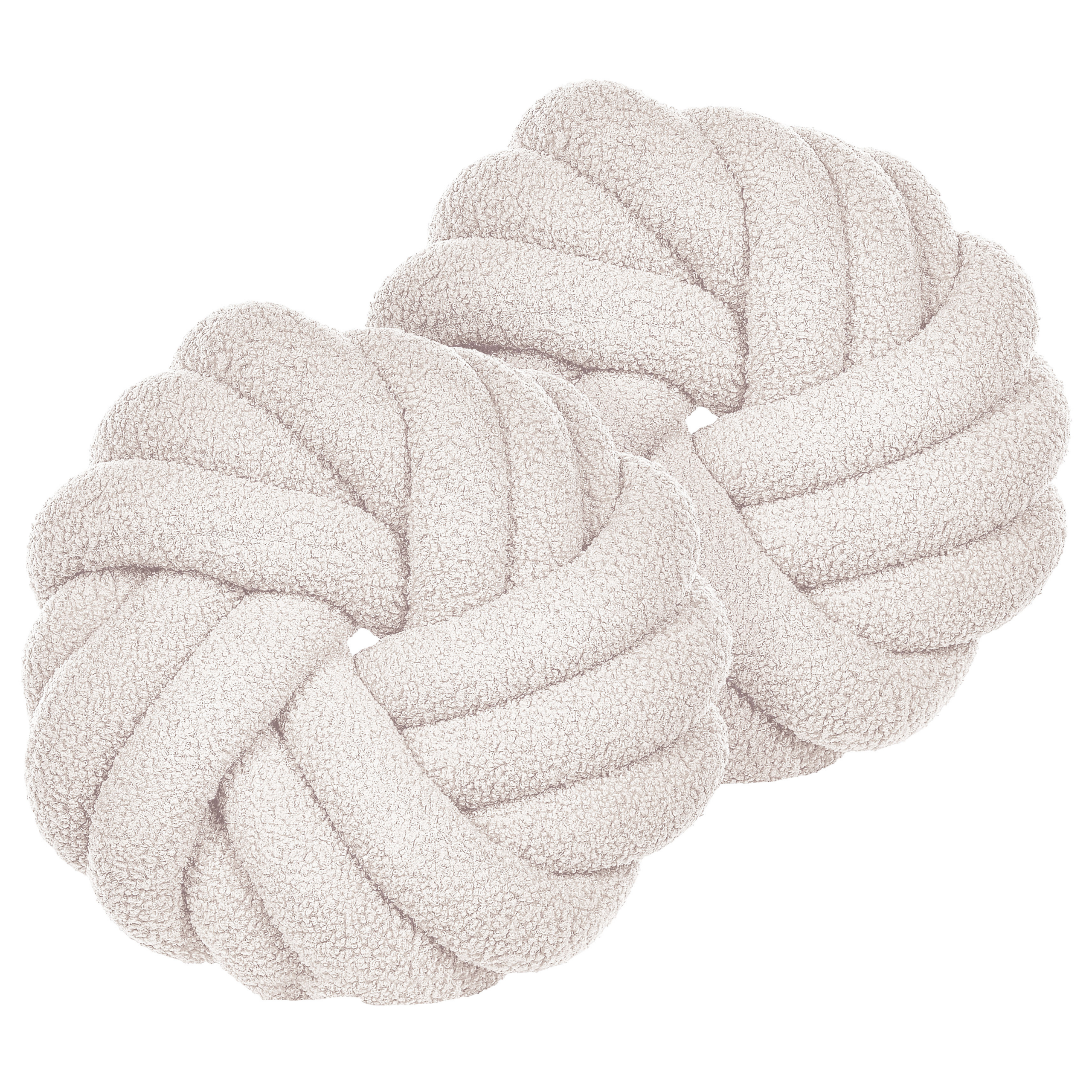 Beliani conjunto de 2 cojines decorativos akola bouclé 31 x 31 cm blanco crema liso