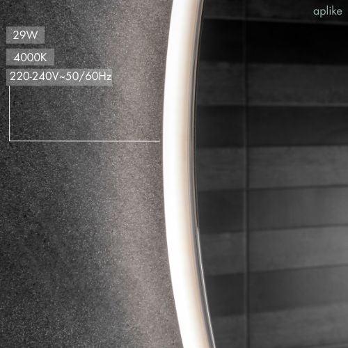 Espejo Redondo Pared con Luz LED - Luz Blanca Neutra (4000K) - Diámetro 90cm | Modelo Palma - 3