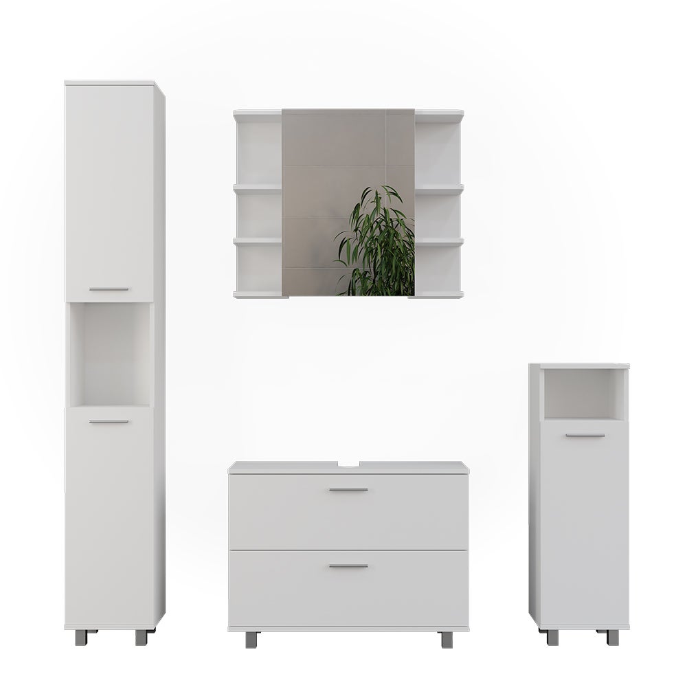 Vicco Zestaw mebli łazienkowych Ilias, Biały, 4 części