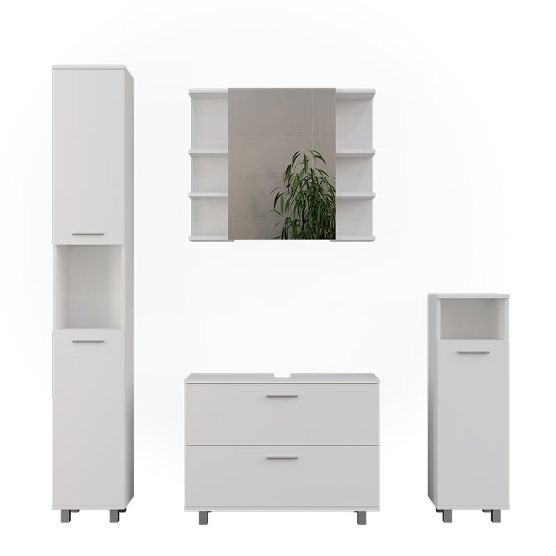 Vicco Zestaw mebli łazienkowych Ilias, Biały, 4 części