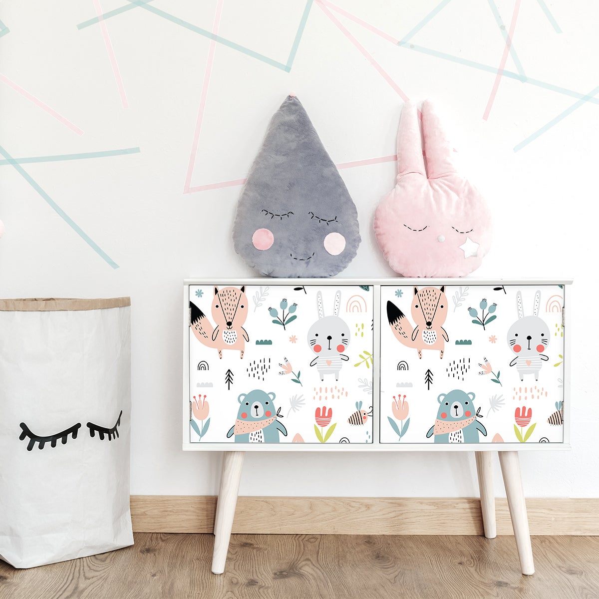 Pegatina muebles para niños animales del bosque - adhesivo de pared - revestimiento sticker mural decorativo - 40x60cm - 3