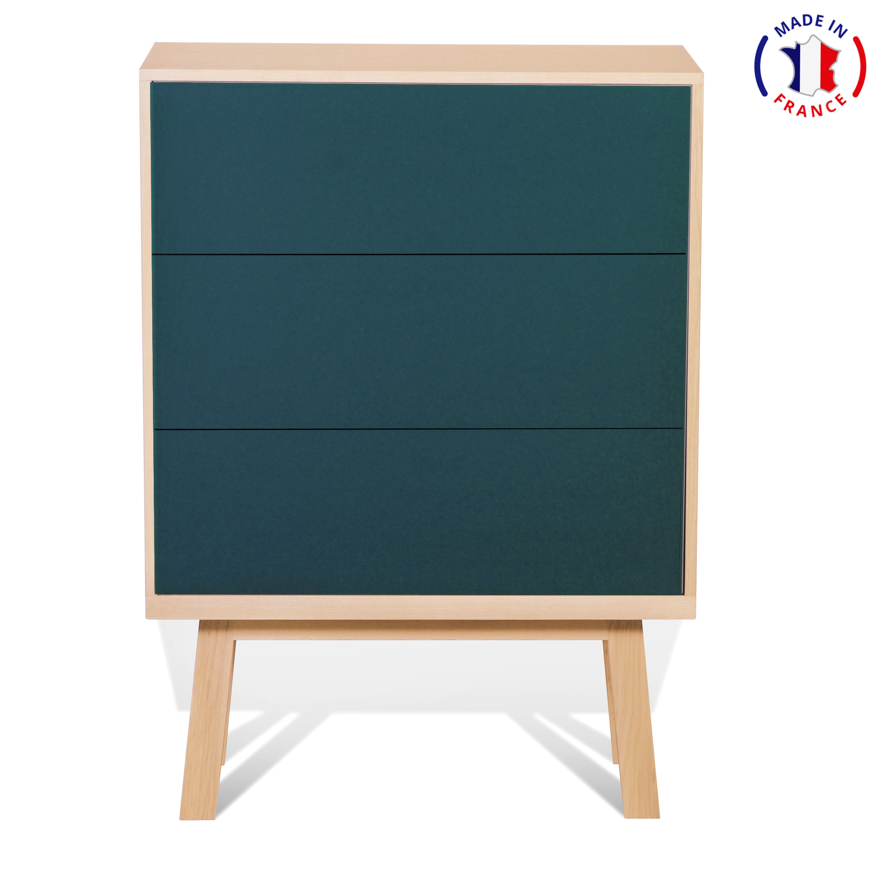 Commode 3 tiroirs de 90 cm de large, en frêne - MON PETIT MEUBLE ...