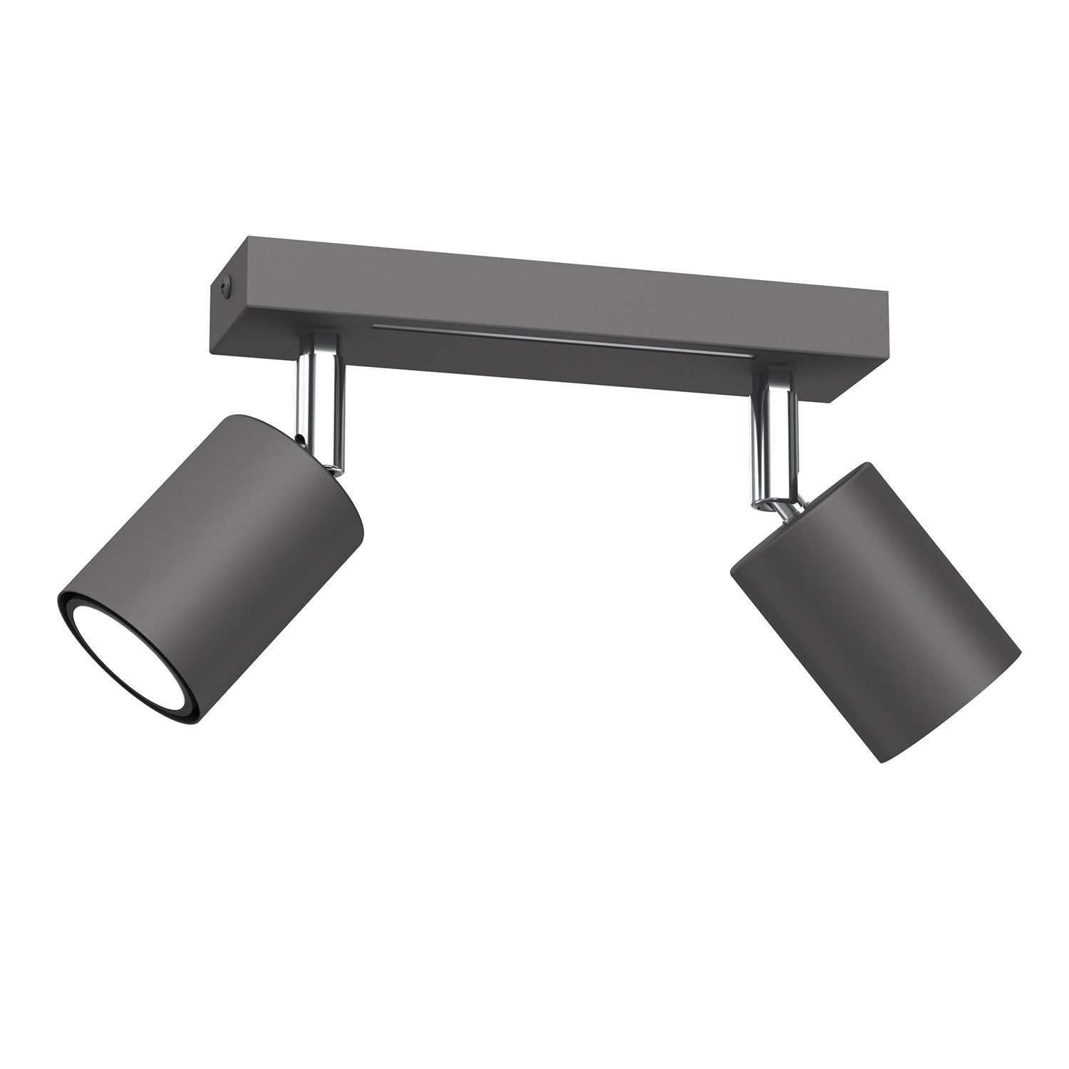Reflektor sufitowy spot natynkowy Striper listwa ciemny szaro-chromowany 2xGU10x8W wym: 14,5 x 20 x 5,5 cm metal Luminex