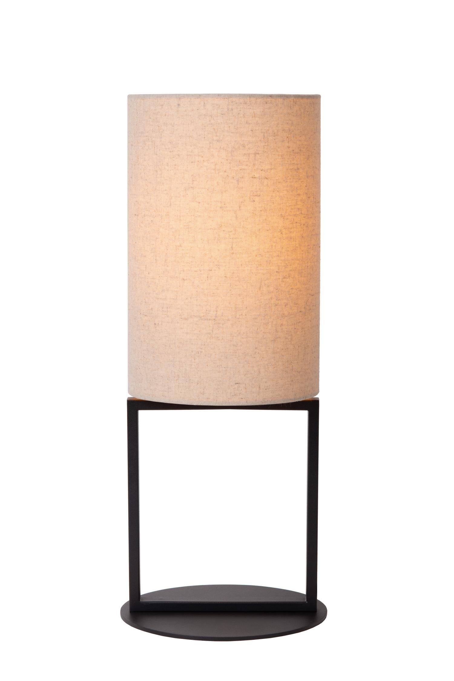 Lampa stołowa z abażurem Herman beżowo-czarna 1xE27x40W Lucide