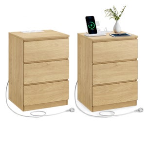 Table de Chevet Chambre Moderne Façade Nervurée avec Tiroir MDF Placage