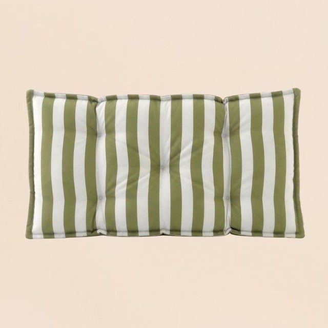 Matelas de sol outdoor déperlant rayé vert, blanc 115x75cm - Ornami
