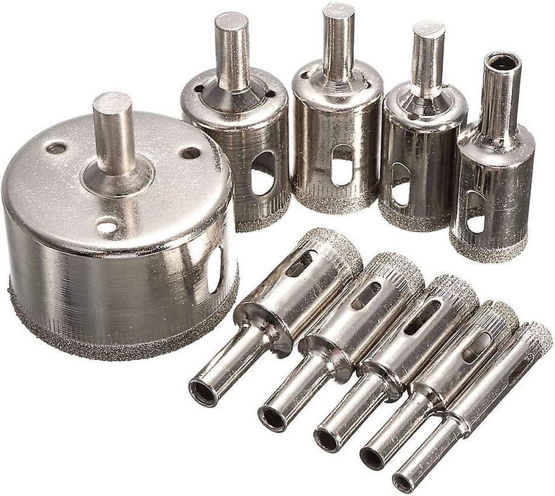 Lot de 10 forets diamantés 8-50 mm pour scie cloche et couteau pour verre, marbre, granit - 3