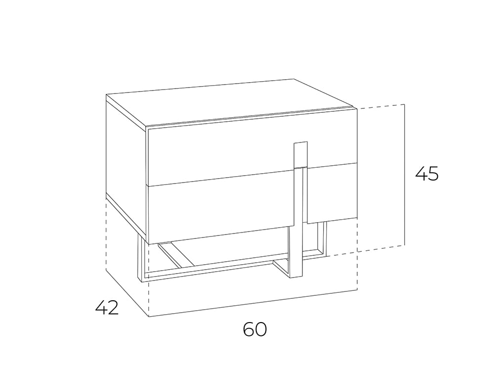 Table de chevet bois blanc et acier chromé 60 x 42 x 45 cm - 5