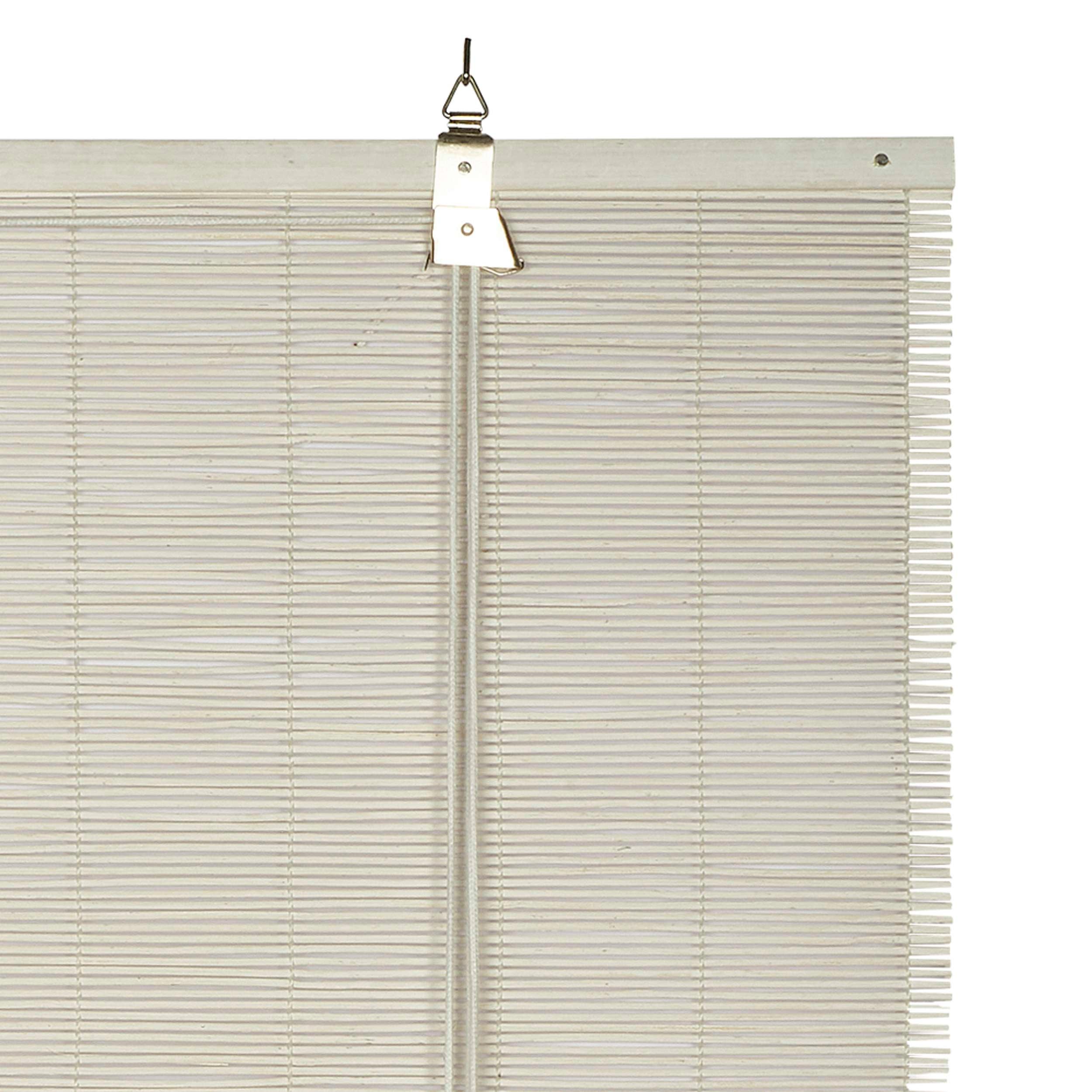 Estore de rolo de rolo de bambu, Estore de rolo de rolo de bambu natural interior e exterior branco, 150 x 175 cm - 6