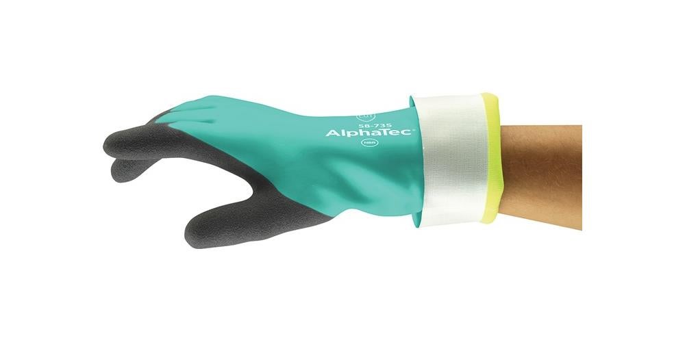 Gant chimique AlphaTec 58-735 taille 10 vert EN 388,EN 374 PSA III ANSELL (Par 6) - 6