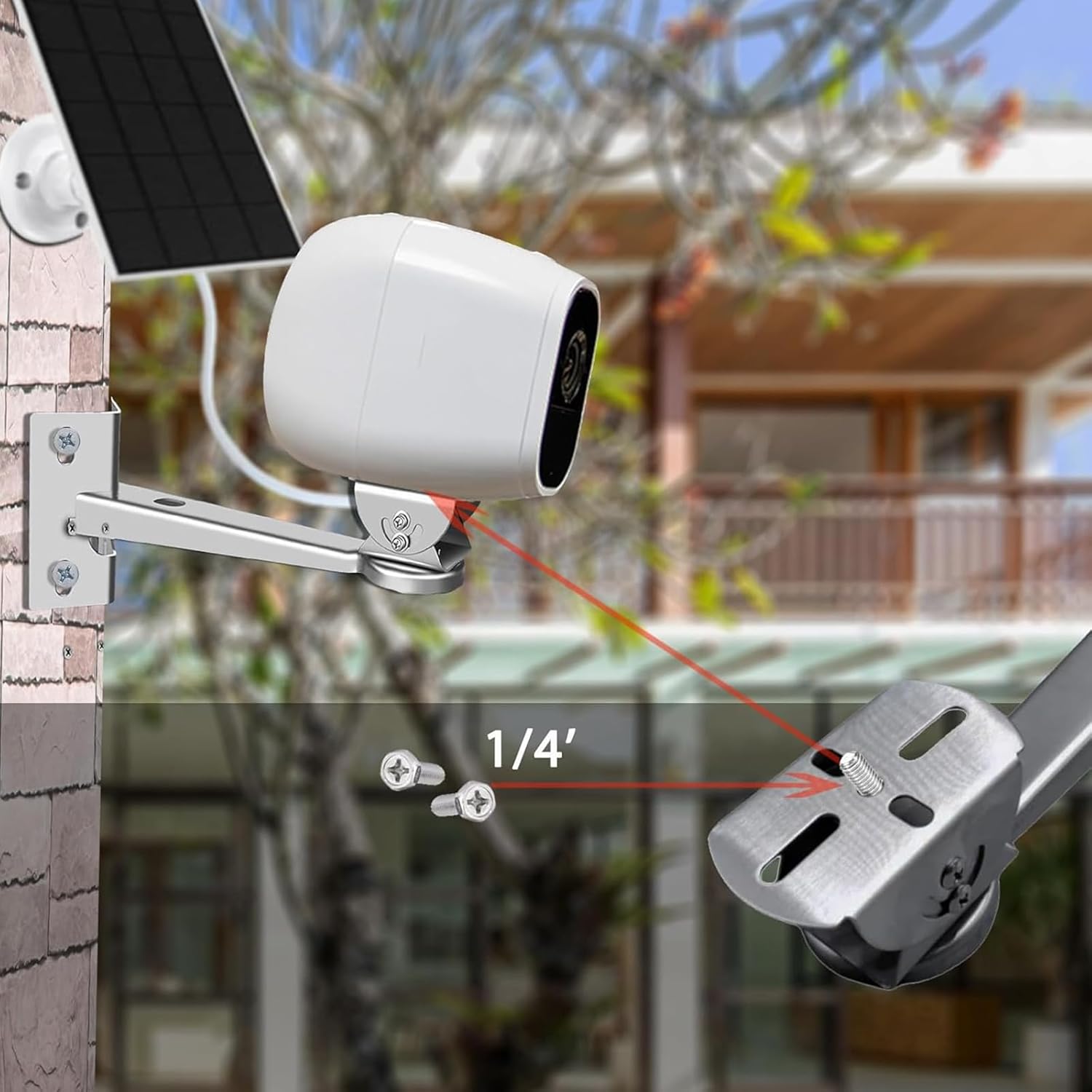 Support Camera, Support Camera Exterieur Acier Inoxydable, Support De Caméra De Surveillance Réglable 360° Support Bras D'extension pour Caméras De - 4